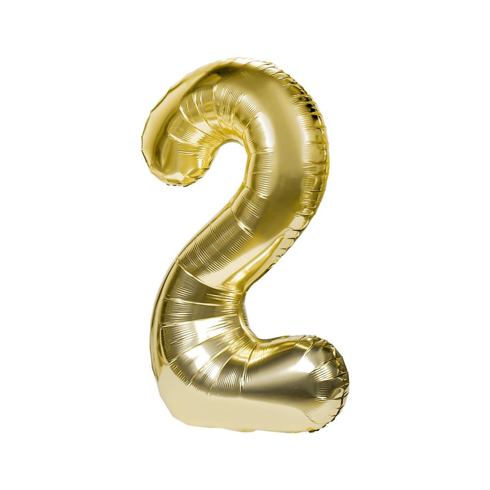 ลูกโป่งฟอยล์ตกแต่ง SNAZZ เลข 2 40 นิ้ว สีทอง
