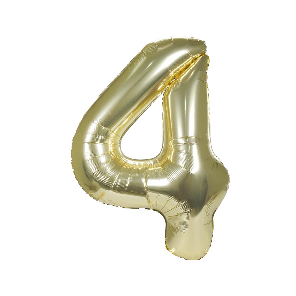 ลูกโป่งฟอยล์ตกแต่ง SNAZZ เลข 4 40 นิ้ว สีทอง