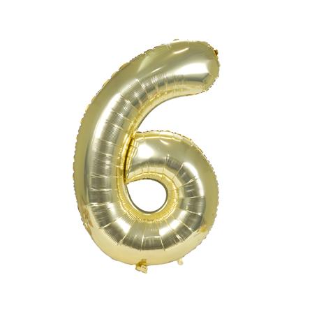 ลูกโป่งฟอยล์ตกแต่ง SNAZZ เลข 6 40 นิ้ว สีทอง_0