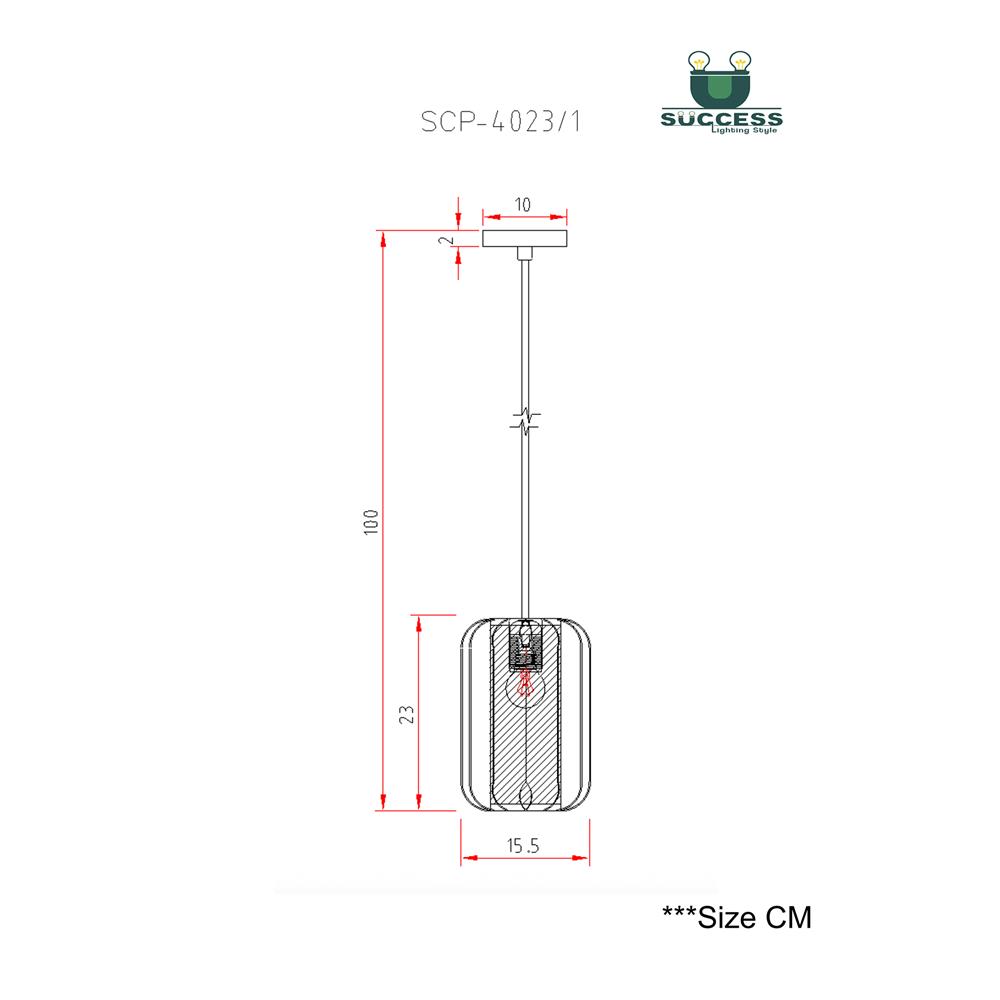 ไฟช่อ SUCCESS SCP-4023/1 สีดำ/ใส/ทอง 1 หัว