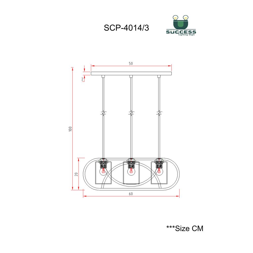 ไฟช่อ SUCCESS SCP-4014/3 สีดำ/ชา 3 หัว