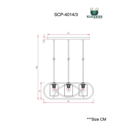ไฟช่อ SUCCESS SCP-4014/3 สีดำ/ชา 3 หัว_4