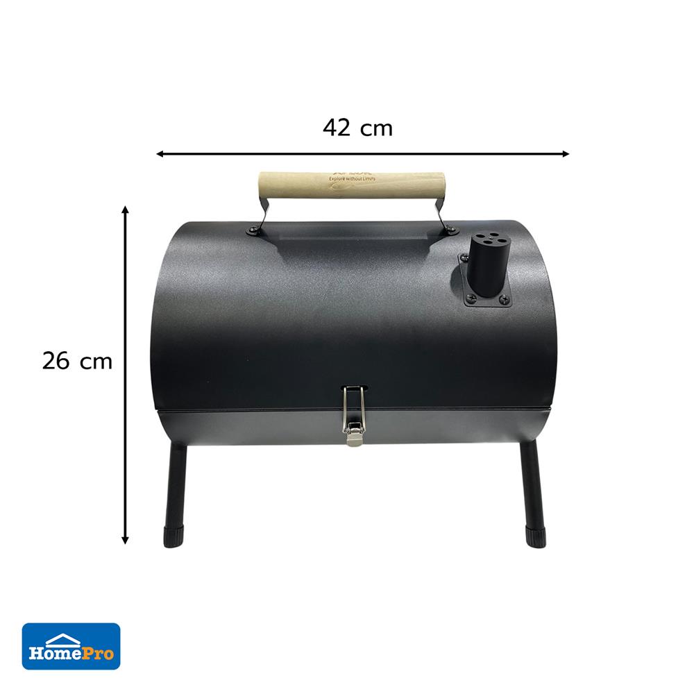 เตาถ่านบาร์บีคิว ตั้งโต๊ะ SPRING BARREL XPLOR สีดำ