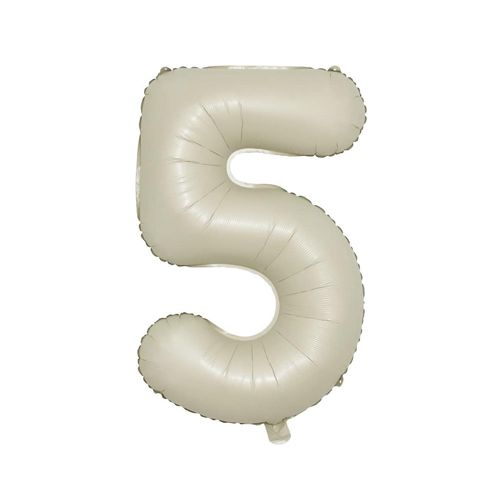 ลูกโป่งฟอยล์ตกแต่ง SNAZZ เลข 5 40 นิ้ว สีขาว
