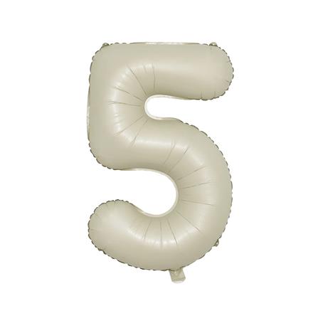 ลูกโป่งฟอยล์ตกแต่ง SNAZZ เลข 5 40 นิ้ว สีขาว_0