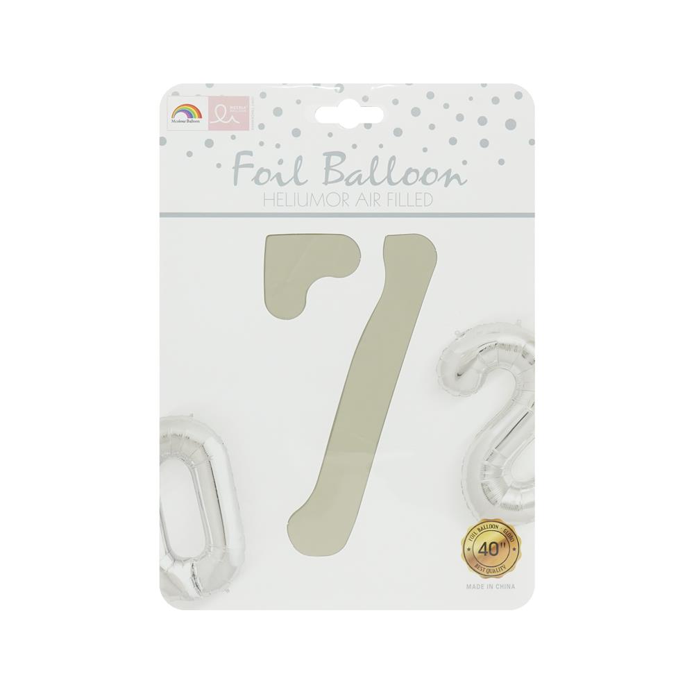 ลูกโป่งฟอยล์ตกแต่ง SNAZZ เลข 7 40 นิ้ว สีขาว