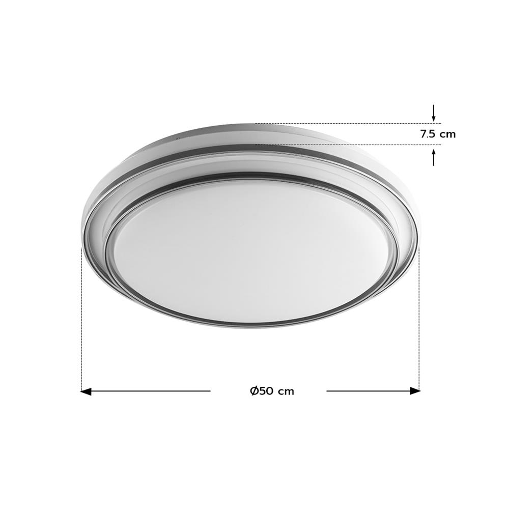 ไฟเพดาน LED STARLIGHT 04-SL-8521-500 74 วัตต์ DAYLIGHT/COOL WHITE/WARMWHITE 19 นิ้ว สีขาว/ดำ