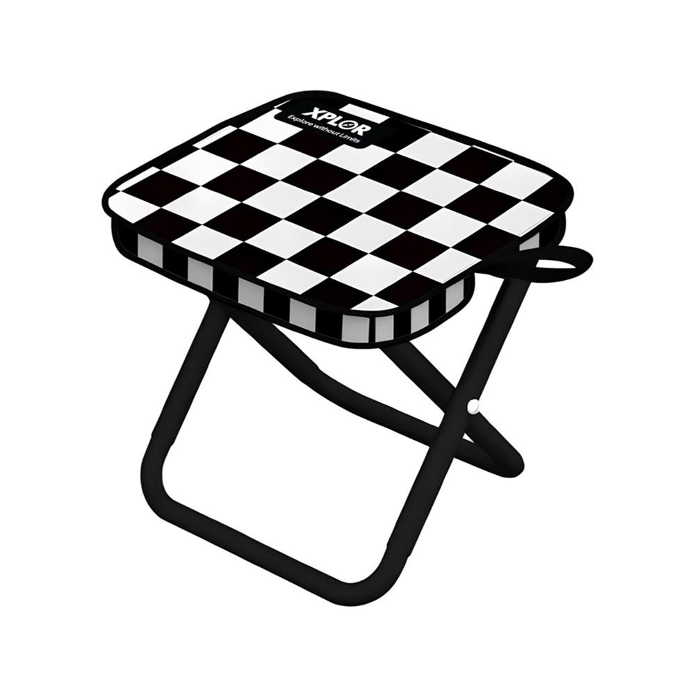เก้าอี้พับตั้งแคมป์พกพา SPRING XPLOR สีดำ/ขาว
