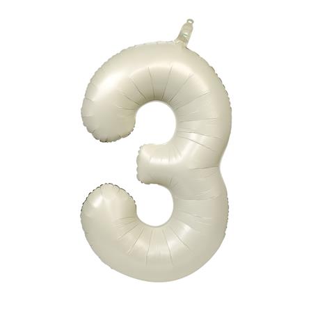 ลูกโป่งฟอยล์ตกแต่ง SNAZZ เลข 3 40 นิ้ว สีขาว_0