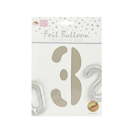 ลูกโป่งฟอยล์ตกแต่ง SNAZZ เลข 3 40 นิ้ว สีขาว_2