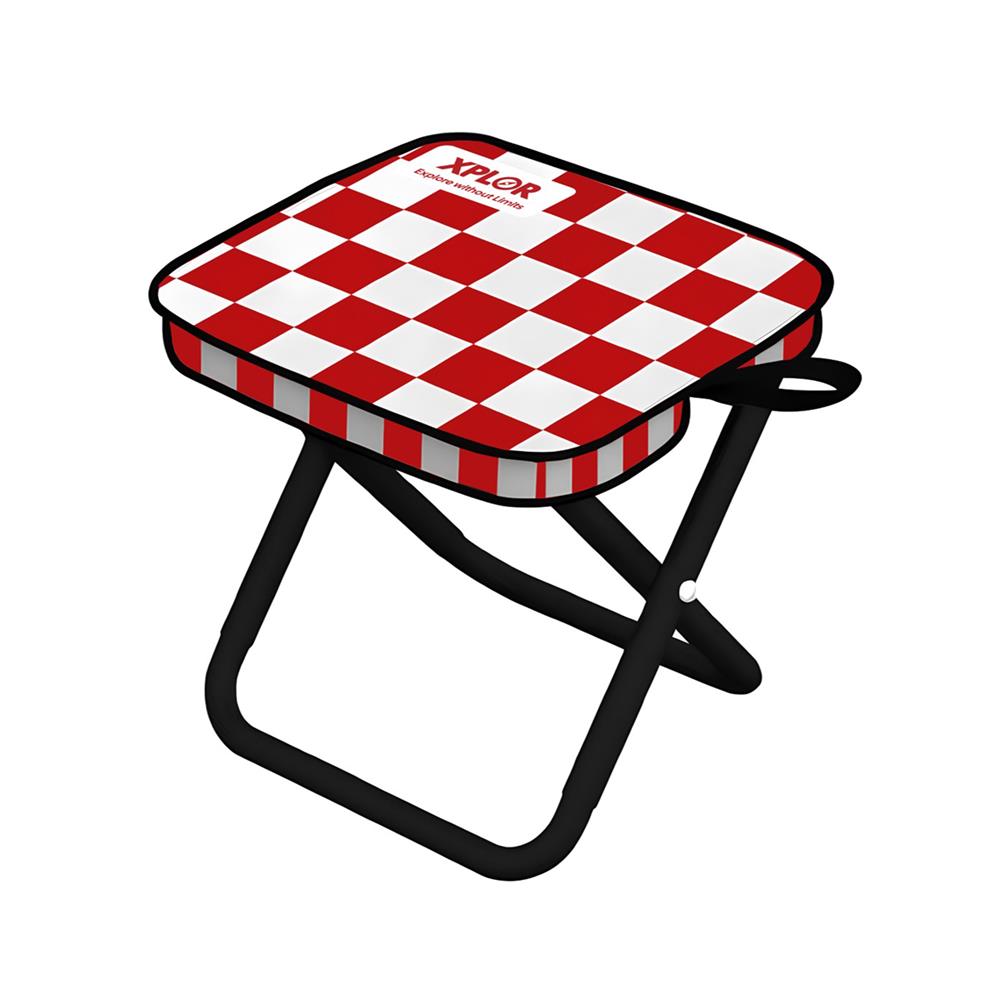 เก้าอี้พับตั้งแคมป์พกพา SPRING XPLOR สีแดง/ขาว