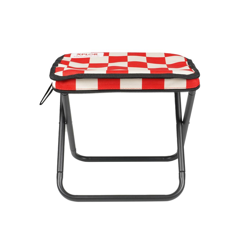 เก้าอี้พับตั้งแคมป์พกพา SPRING XPLOR สีแดง/ขาว
