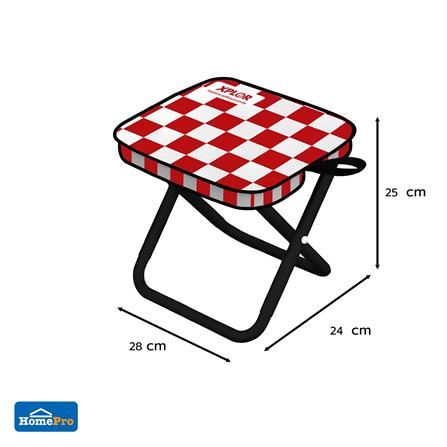 เก้าอี้พับตั้งแคมป์พกพา SPRING XPLOR สีแดง/ขาว_7