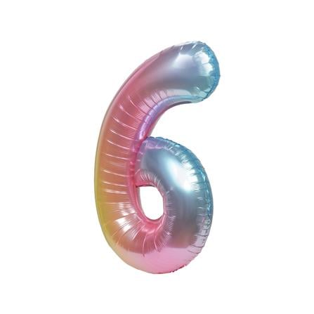 ลูกโป่งฟอยล์ตกแต่ง SNAZZ เลข 6 40 นิ้ว สีรุ้ง_1