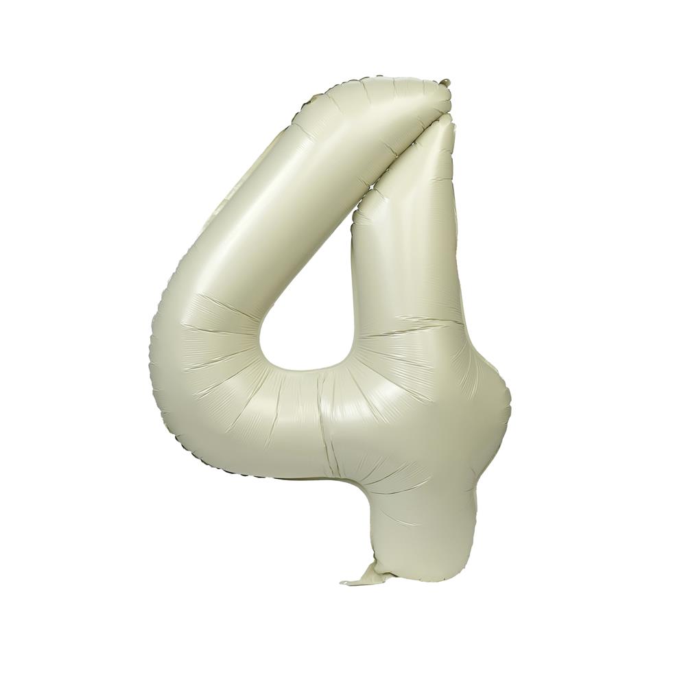 ลูกโป่งฟอยล์ตกแต่ง SNAZZ เลข 4 40 นิ้ว สีขาว