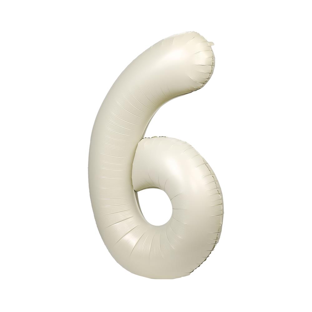 ลูกโป่งฟอยล์ตกแต่ง SNAZZ เลข 6 40 นิ้ว สีขาว