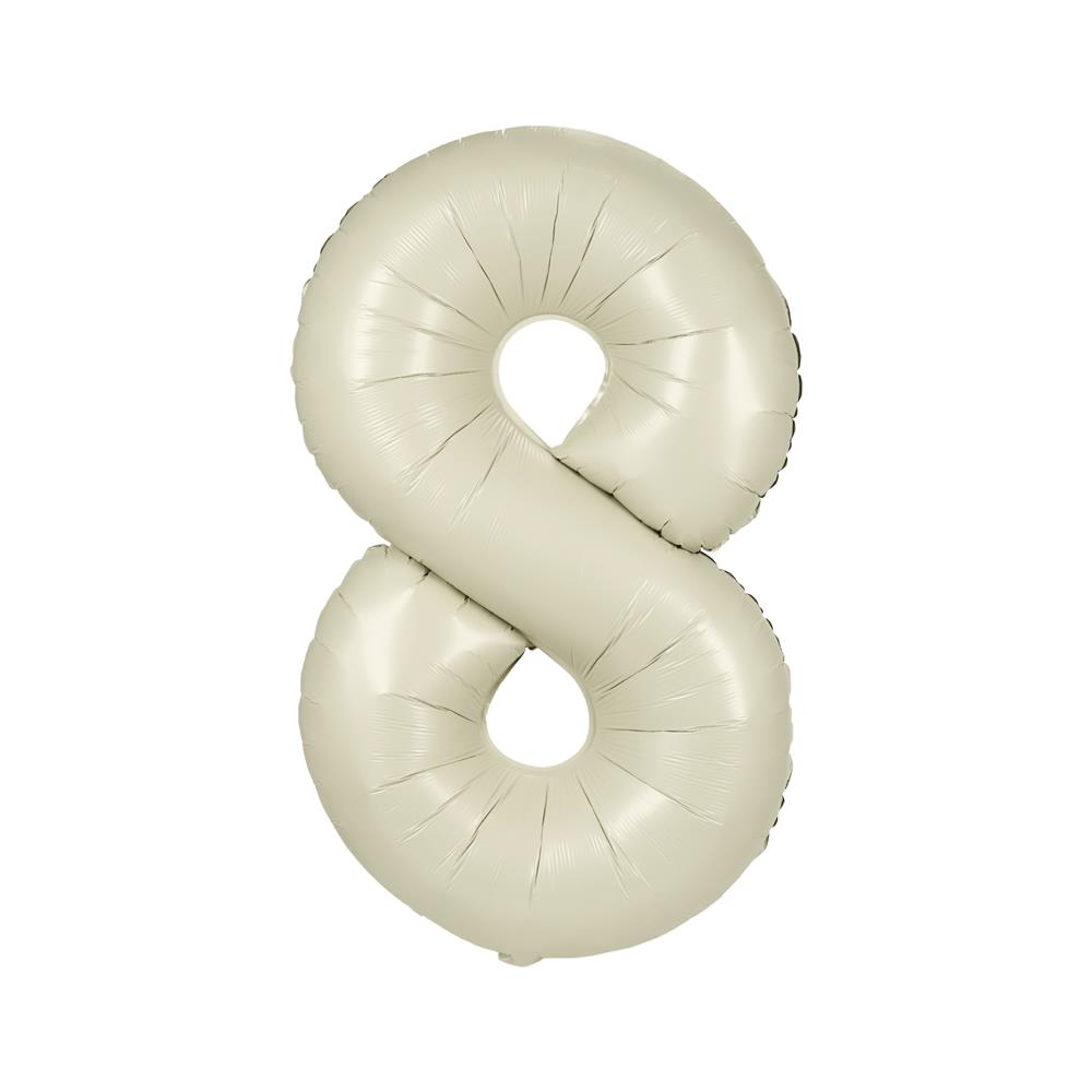 ลูกโป่งฟอยล์ตกแต่ง SNAZZ เลข 8 40 นิ้ว สีขาว