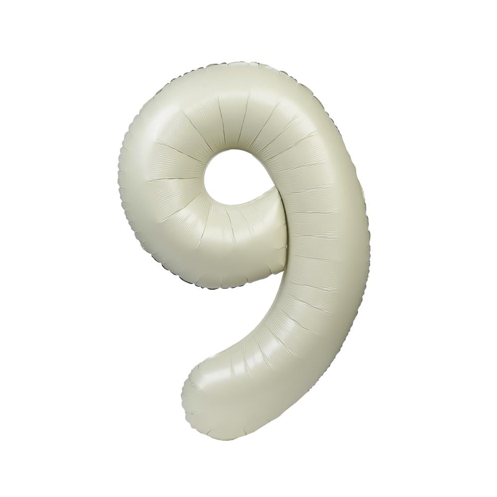 ลูกโป่งฟอยล์ตกแต่ง SNAZZ เลข 9 40 นิ้ว สีขาว