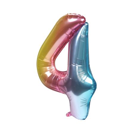 ลูกโป่งฟอยล์ตกแต่ง SNAZZ เลข 4 40 นิ้ว สีรุ้ง_1