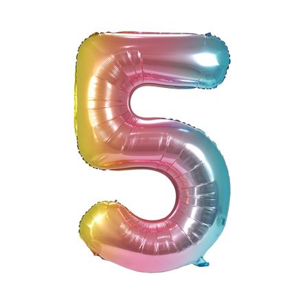 ลูกโป่งฟอยล์ตกแต่ง SNAZZ เลข 5 40 นิ้ว สีรุ้ง_0