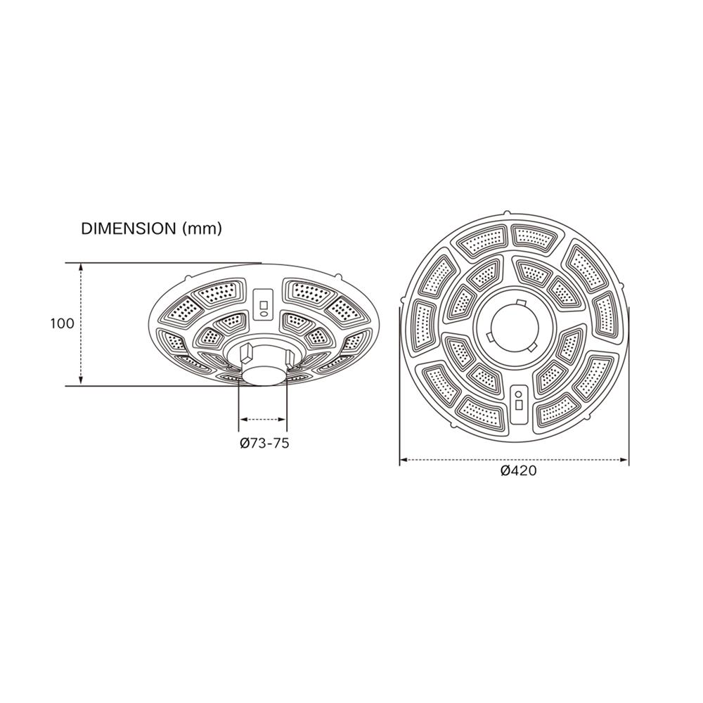 ไฟสนาม SOLAR SHINING UFO-X 1000 วัตต์ DAYLIGHT สีดำ
