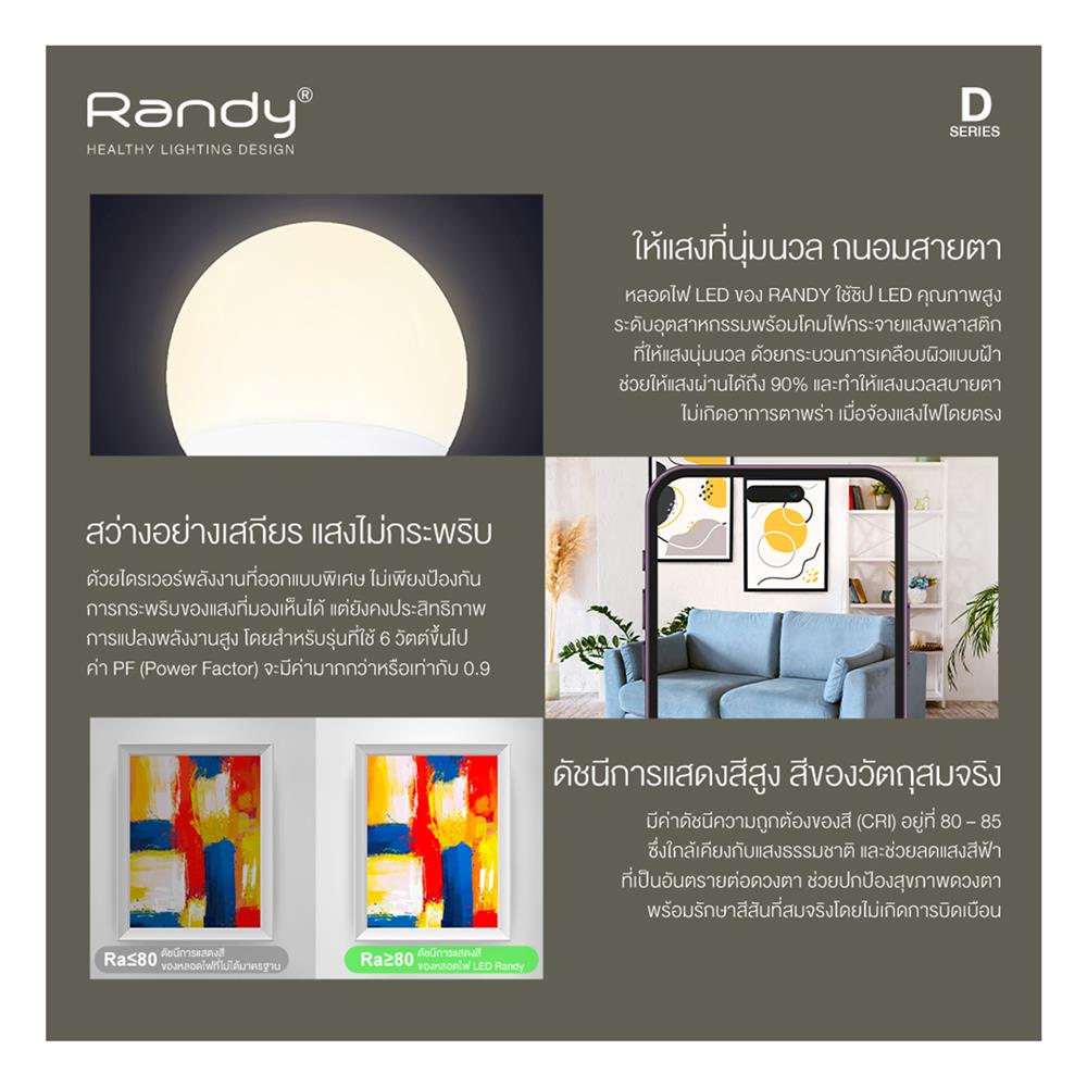 หลอด LED RANDY BULB 9 วัตต์ DAYLIGHT E27