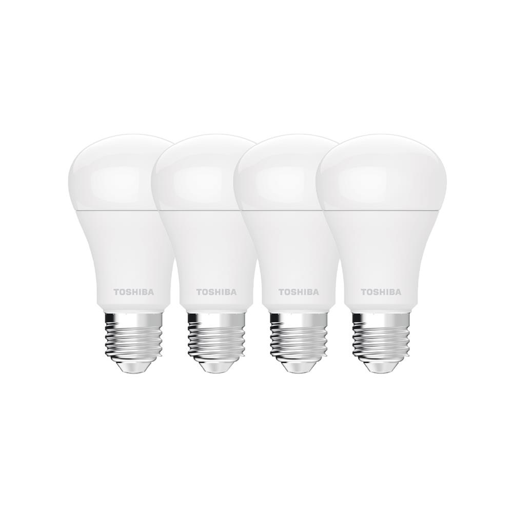 หลอด LED TOSHIBA A60 HIGH LUMEN 13 วัตต์ DAYLIGHT E27 (แพ็ก 4 ชิ้น)