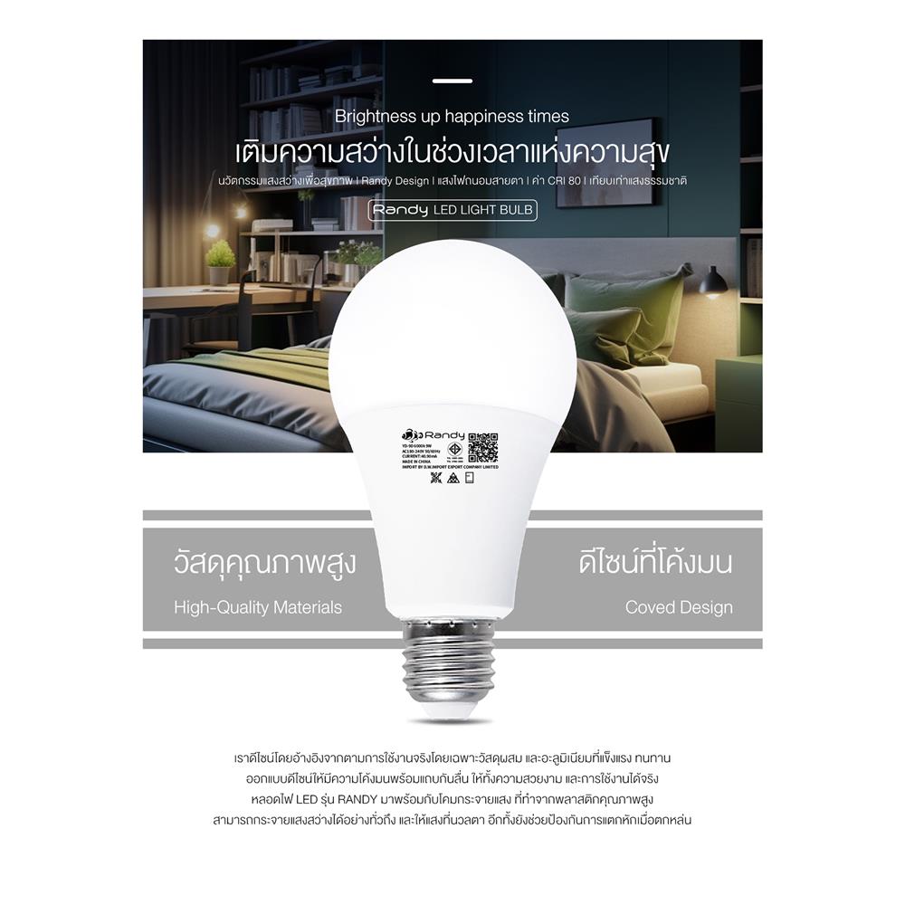 หลอด LED RANDY BULB 15 วัตต์ DAYLIGHT E27