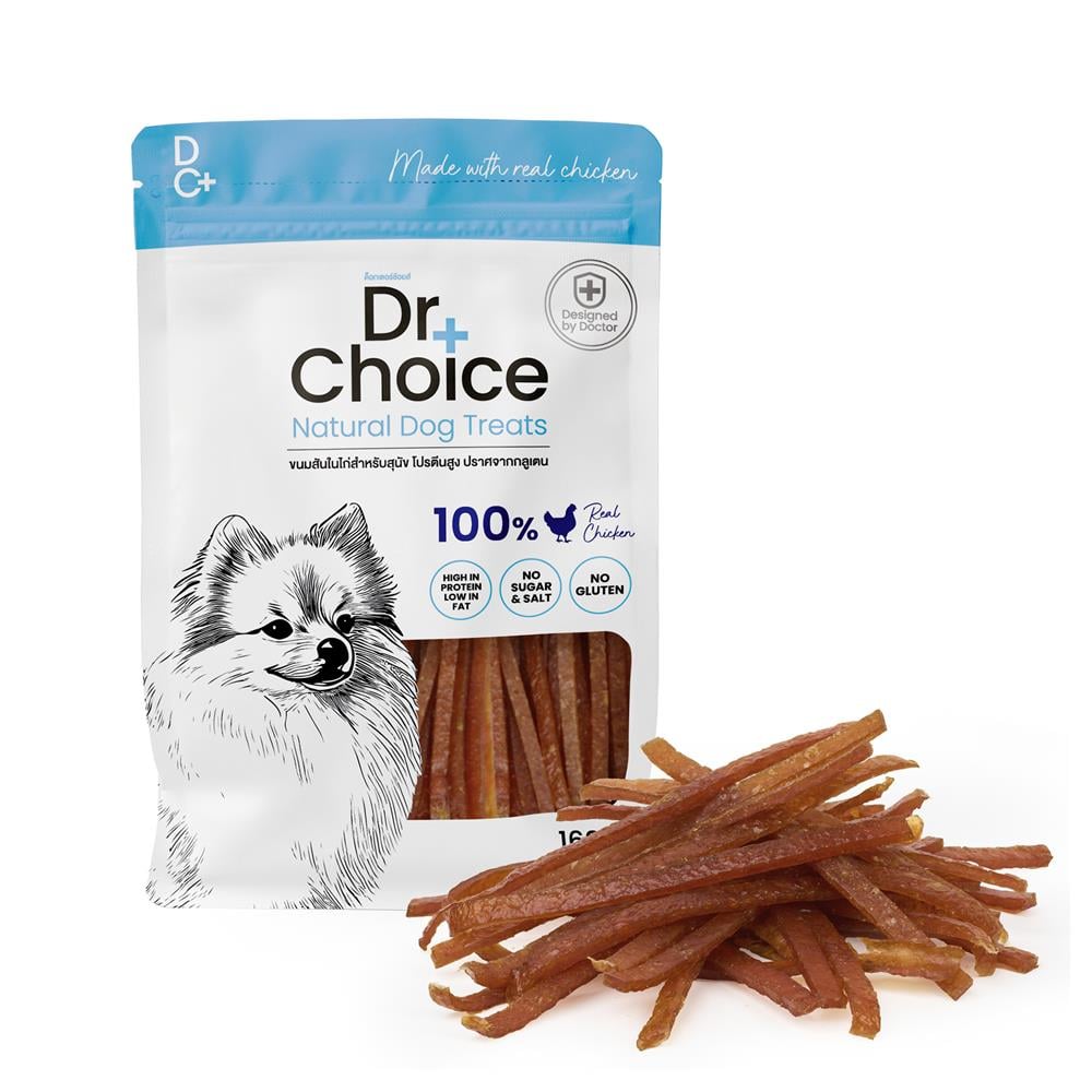 ขนมสุนัข DR.CHOICE SOFT CHICKEN PIECES 160 ก.