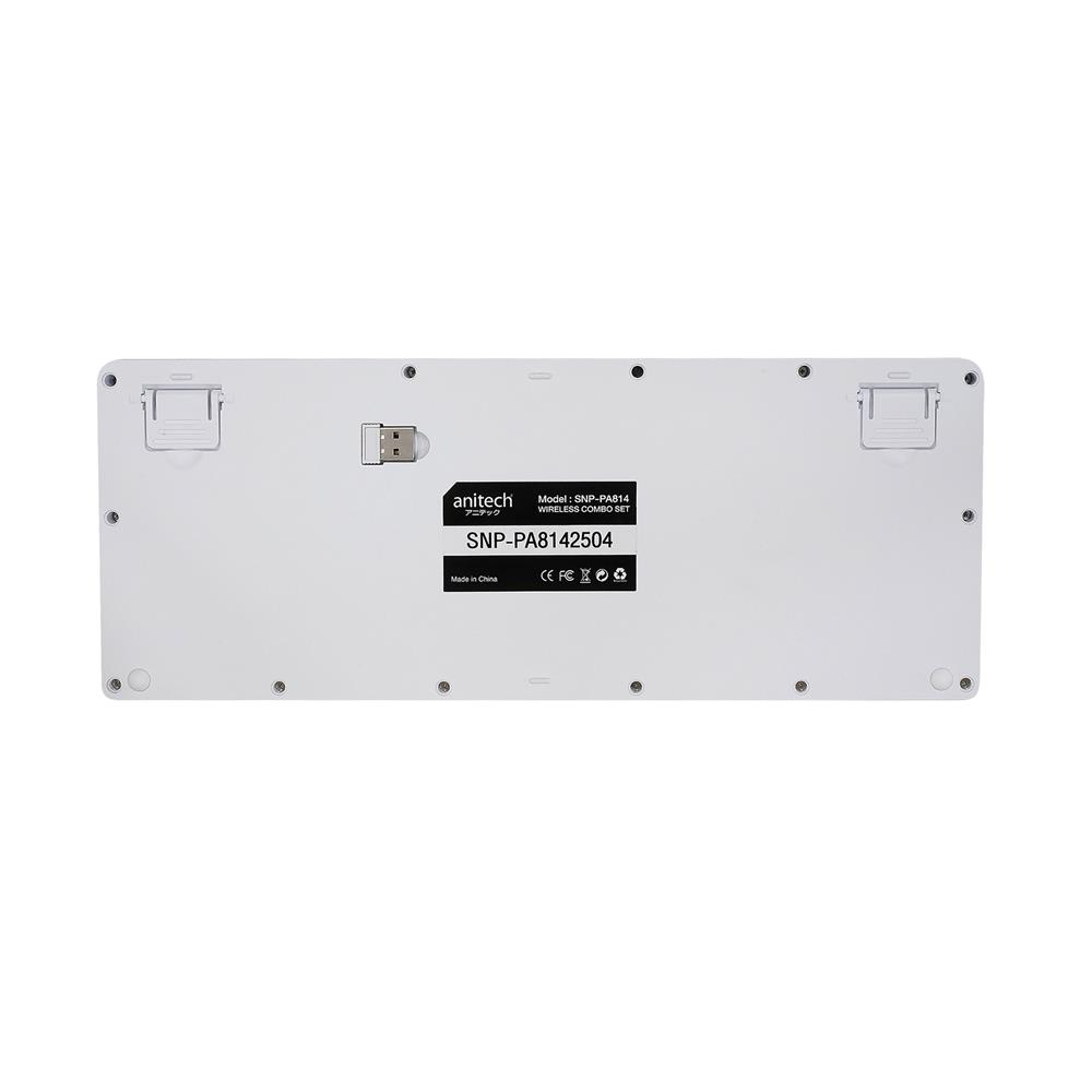 ชุดคีย์บอร์ดและเมาส์ไร้สาย ANITECH SNP-PA814 ลายสนูปปี้ สีขาว