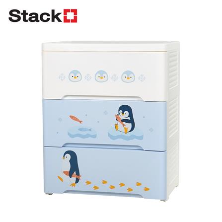 ตู้ลิ้นชัก 3 ชั้น STACKO LITTLE-P 57.6x40x70.9 ซม. สีฟ้า/ขาว_1