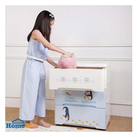 ตู้ลิ้นชัก 3 ชั้น STACKO LITTLE-P 57.6x40x70.9 ซม. สีฟ้า/ขาว_5