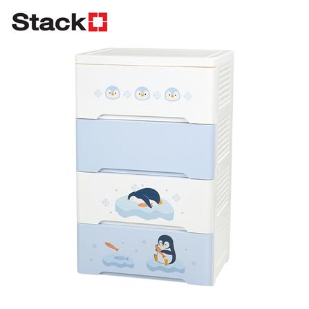 ตู้ลิ้นชัก 4 ชั้น STACKO LITTLE-P 57.6x40x92.7ซม. สีฟ้า/ขาว_1