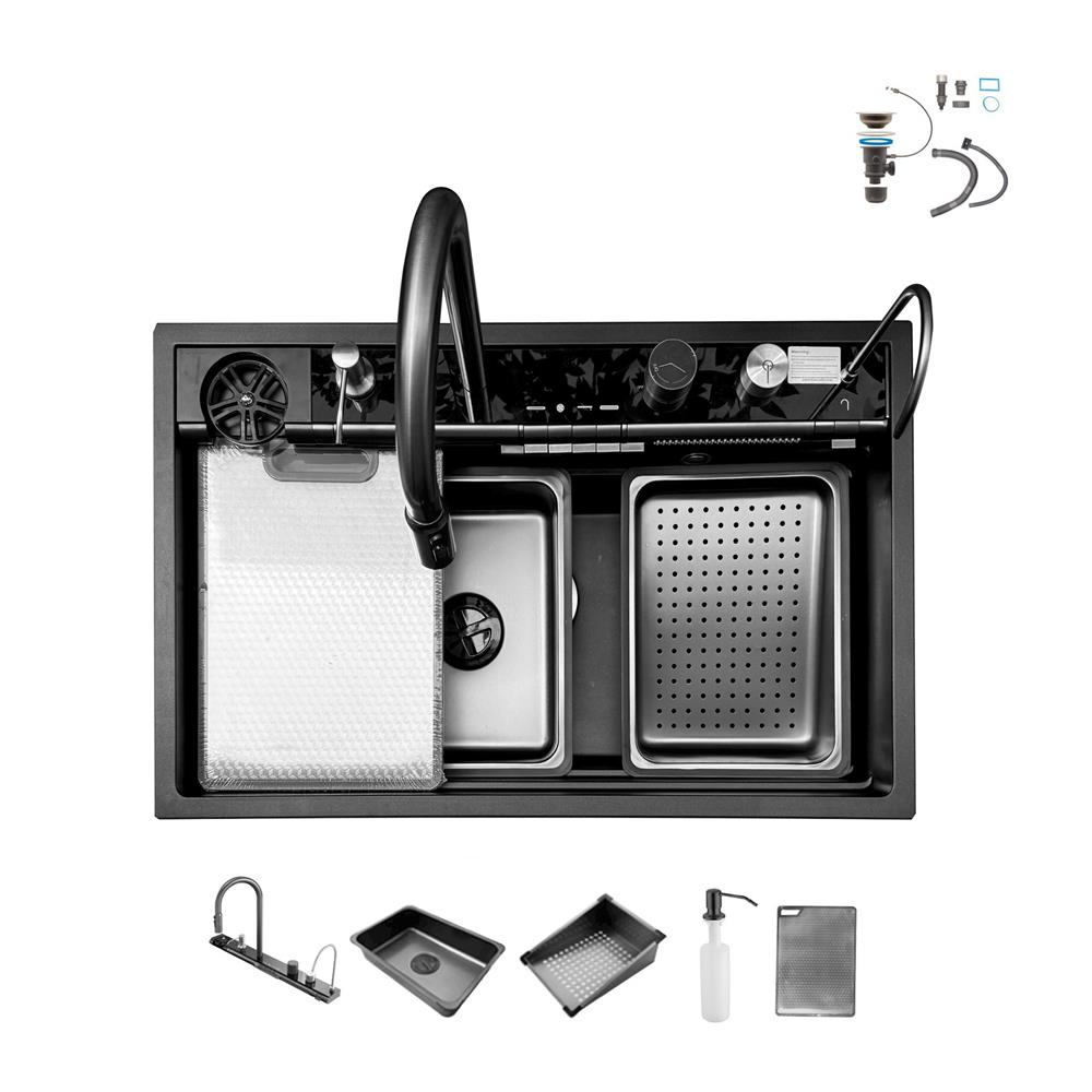 ซิงค์ฝัง 1 หลุม S-FLO NL0105 SM8050G สีดำ_1