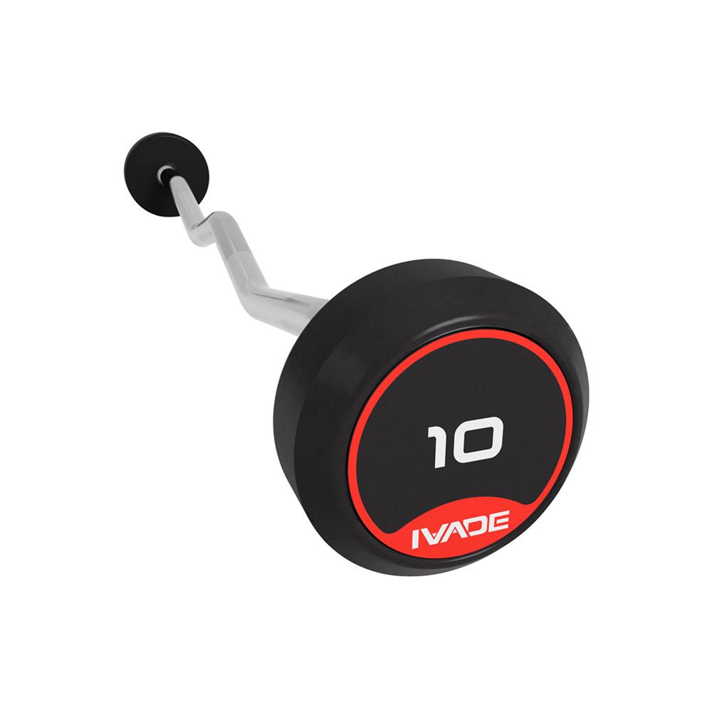 บาร์เบลแกนหยักหุ้มยาง IVADE 10 กก. (1 ชิ้น)