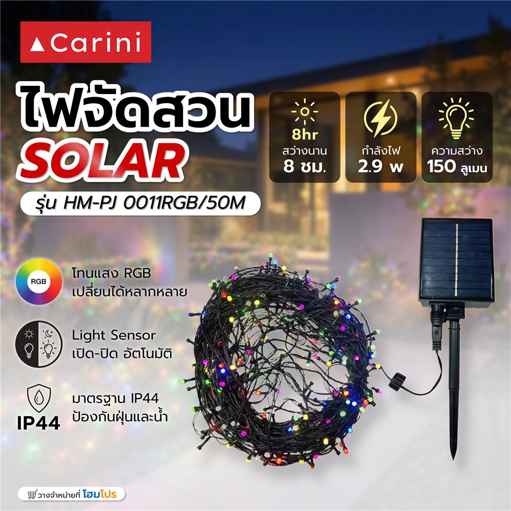 ไฟจัดสวน SOLAR CARINI HM-PJ 0011RGB/50M 2.9 วัตต์ RGB สีดำ
