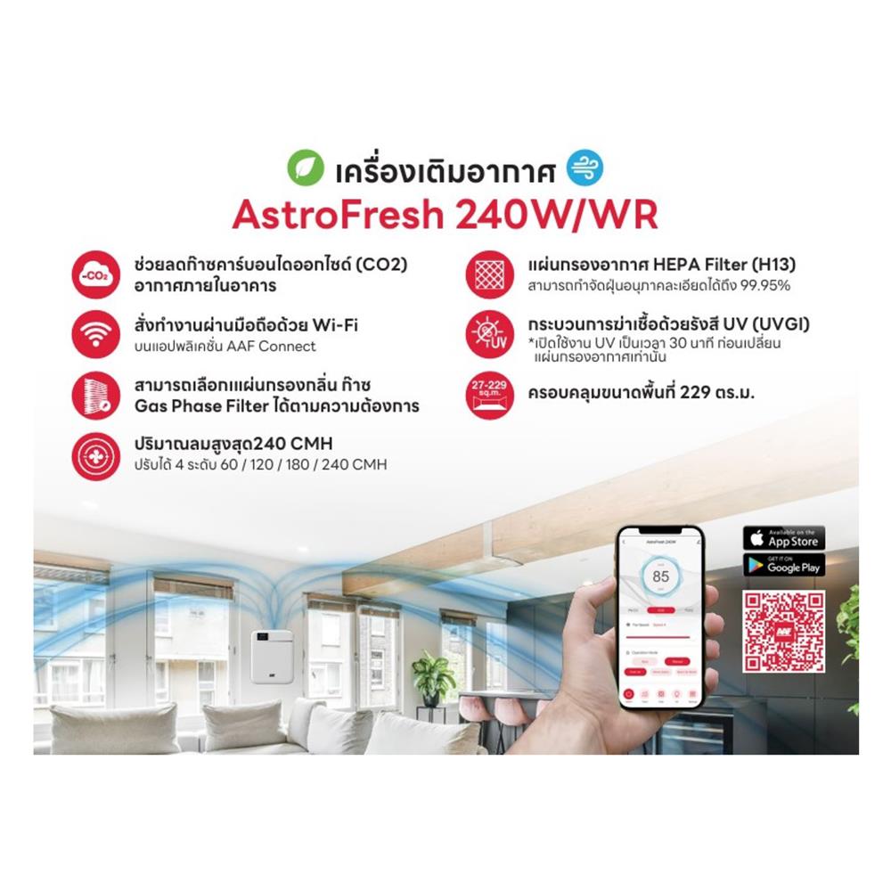 เครื่องเติมอากาศ AAF ASTRO FRESH 240W/WR สีขาว