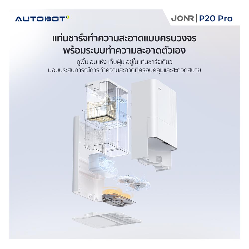 เครื่องดูดฝุ่นหุ่นยนต์ JONR P20 PRO สีขาว