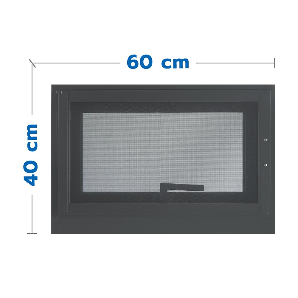 หน้าต่างอะลูมิเนียมบานกระทุ้งพร้อมมุ้งลวด J-TRUST SANKYOALUMI 60x40 ซม. สีเทา