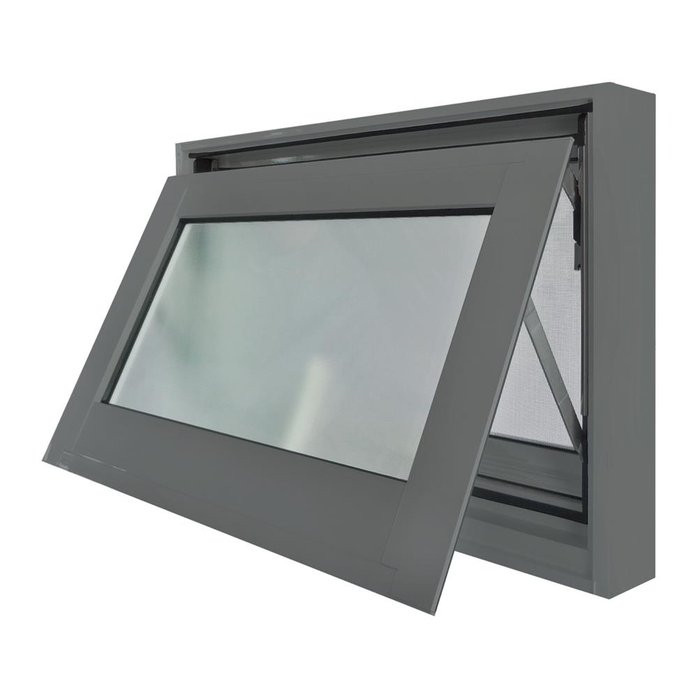 หน้าต่างอะลูมิเนียมบานกระทุ้งพร้อมมุ้งลวด J-TRUST SANKYOALUMI 60x40 ซม. สีเทา