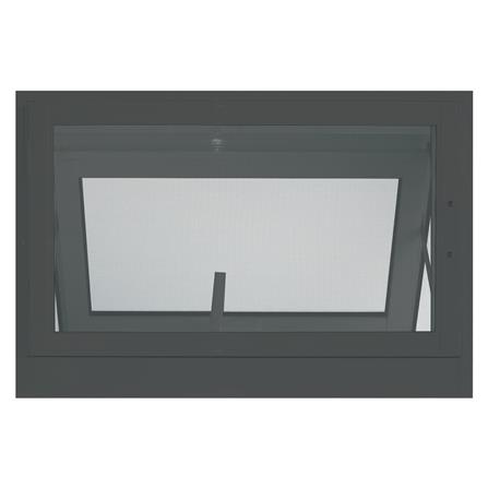 หน้าต่างอะลูมิเนียมบานกระทุ้งพร้อมมุ้งลวด J-TRUST SANKYOALUMI 60x40 ซม. สีเทา_2