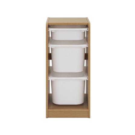 ตู้ลิ้นชักเก็บของ 3 ช่อง FURDINI TORI BOX 33 ซม. สี NATURAL OAK/ขาว_1