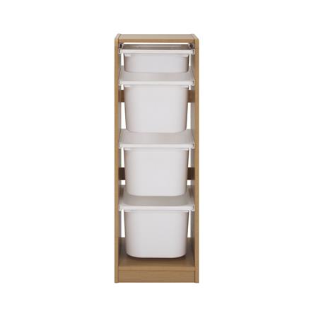 ตู้ลิ้นชักเก็บของ 4 ช่อง FURDINI TORI BOX 33 ซม. สี NATURAL OAK/ขาว_1