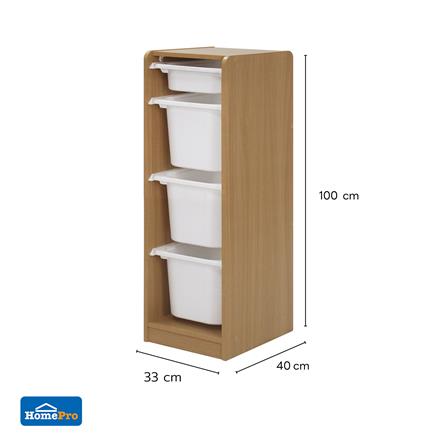 ตู้ลิ้นชักเก็บของ 4 ช่อง FURDINI TORI BOX 33 ซม. สี NATURAL OAK/ขาว_11