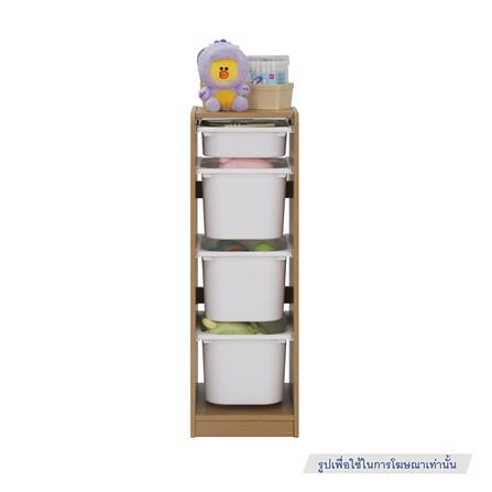 ตู้ลิ้นชักเก็บของ 4 ช่อง FURDINI TORI BOX 33 ซม. สี NATURAL OAK/ขาว_7