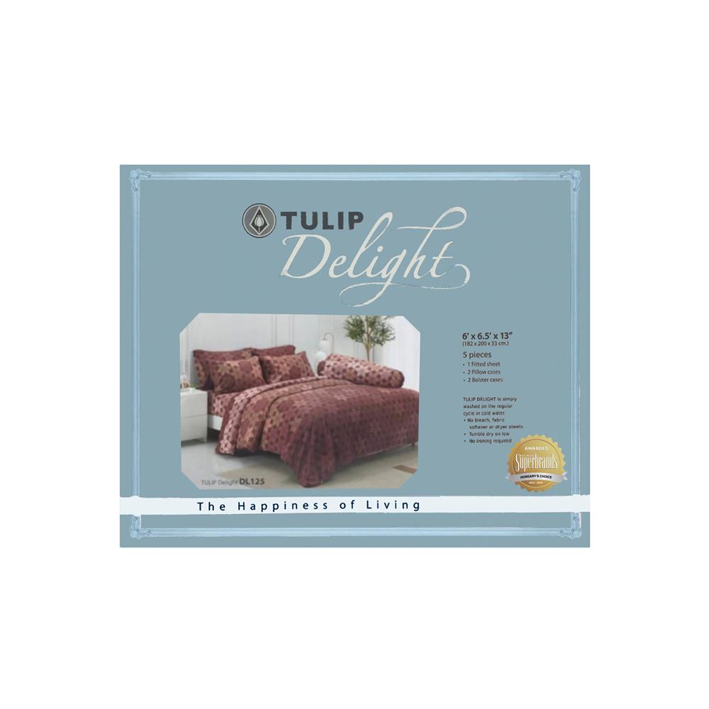ชุดผ้าปูที่นอน 6 ฟุต (ชุด 5 ชิ้น) TULIP DELIGHT 60012-DL125