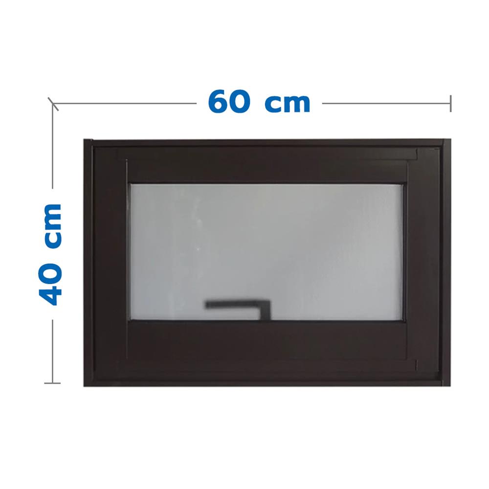 หน้าต่างอะลูมิเนียมบานกระทุ้งพร้อมมุ้งลวด J-TRUST SANKYOALUMI 60x40 ซม. สีดำ