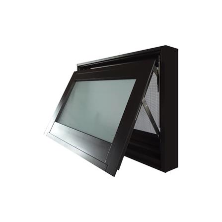 หน้าต่างอะลูมิเนียมบานกระทุ้งพร้อมมุ้งลวด J-TRUST SANKYOALUMI 60x40 ซม. สีดำ_1