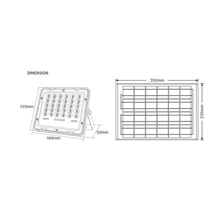 สปอตไลท์ SOLAR SHINING GALAXY PRO 270 วัตต์ DAYLIGHT สีดำ_19