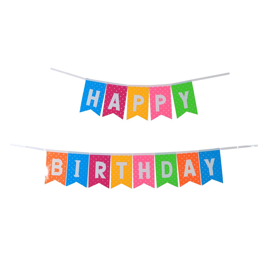 ป้ายตกแต่ง HAPPY BIRTHDAY SIAMXMAS 150x15 ซม. ลายจุด